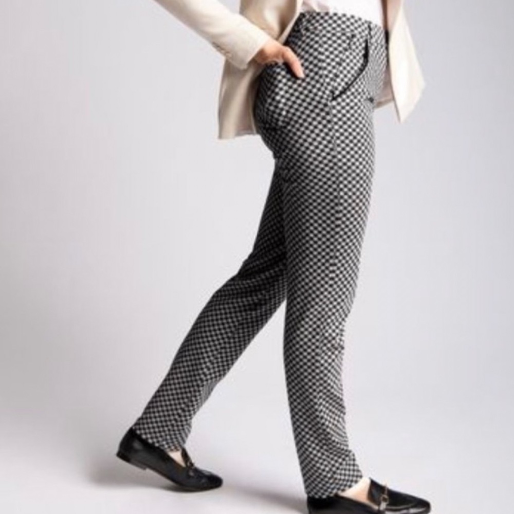 Betabrand Catstooth Dress Yoga Pants Black White Cat Print Size Small Petite - Picture 7 of 13